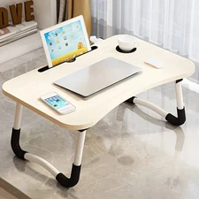 Laptop Tray Lap Desk Stand Foldable Bed Table Notebook Tray Cup Slot Adjustable