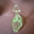 Green Depression Uranium Glass Triangle Salt & Pepper Caddy -Holder Only