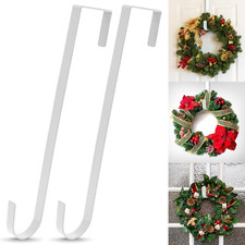 12 Inch White Wreath Hanger 2 Pack Door Wreath Hangers Front Door Christmas