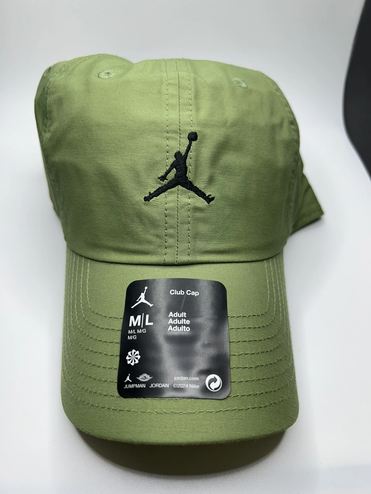 Nike Air Jordan Club Cap Hat Unstructured Olive M/L Adult Unisex FD5185-340