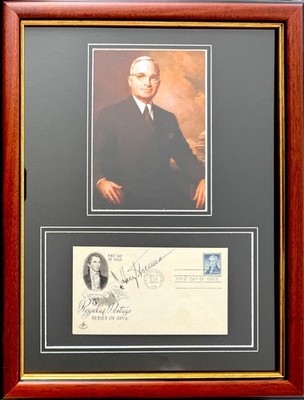 Harry S. Truman, ehemaliger US-Präsident, handsignierter Ersttagsbrief & Echtheitszertifikat 40x30cm