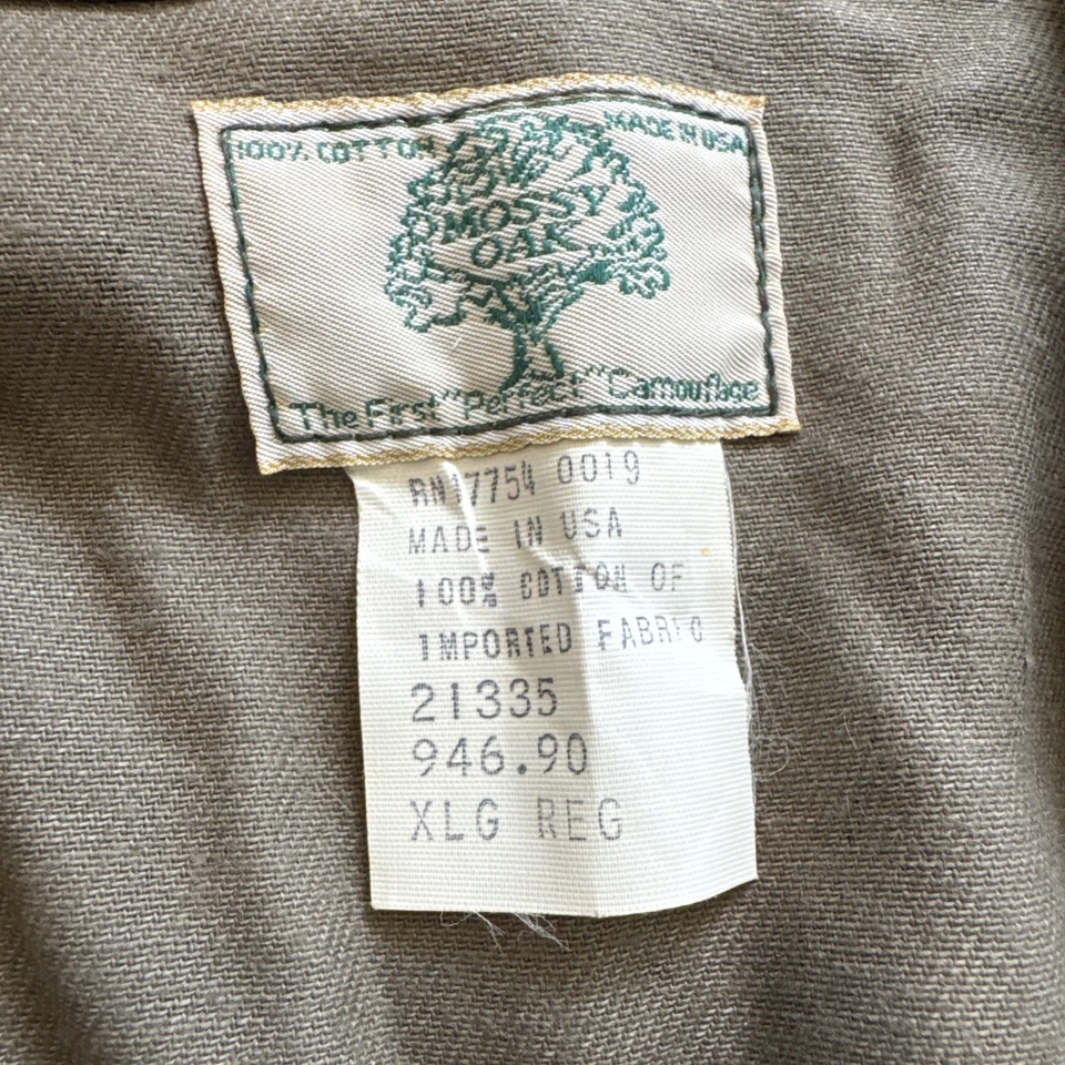 Vintage Mossy Oak Coveralls Mens XL Full Foliage Bottomland Camo Turkey Hunting - Image 3 of 4