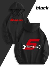 Men'S Black Hoodie with Red  White Snap-on Graphic - Casual Sporty Pullover wit