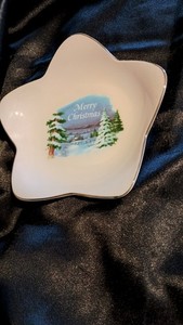 Vintage Holiday Candy Bowl Dish