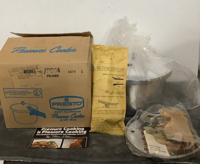 #ad VINTAGE NEW PRESTO POLISHED CAST ALUMINUM 4 QUART PRESSURE COOKER Model 01 PCC4 $64.99