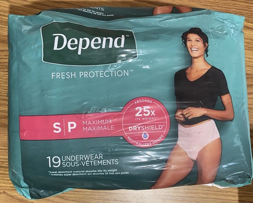 Depend FRESH PROTECTION Disposable Maximum Underwear Women's Small 19 Count