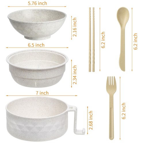 Ramen Bowl Set,Microwave Ramen Cooker Instant Noodles Bowl with Chopsticks Sp... - Picture 2 of 6