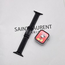 Slim H-fold Buckle Strap Leather For Apple Watch Series Ultra 10 9 8 7 6 5 4 SE