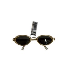Vintage 90s Gold Oval Sunglasses Steampunk
