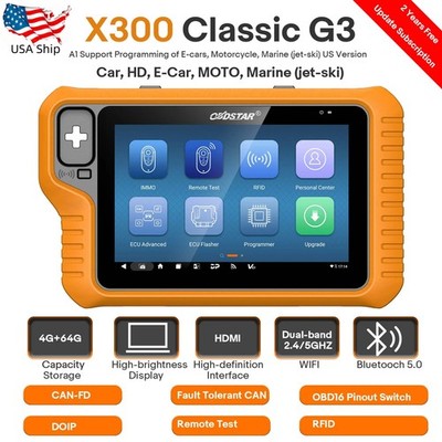 OBDSTAR X300 Classic G3 Full Version Pro-garmmer For Car HD E-Car Moto Marine