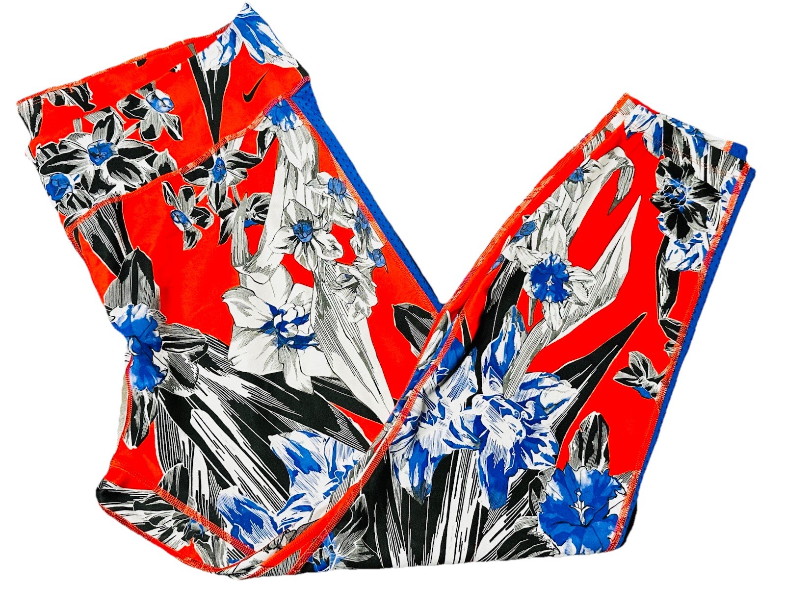 Nike Tights Hyper Femme Pants Womens Size 3X Floral Red Blue Athletic Stretch