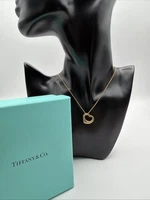 TIFFANY & Co. Elsa Peretti 18K Gold 16mm Open Heart Pendant Necklace Brand