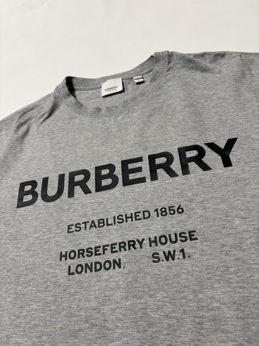 BURBERRY T Shirt Large L Gray | eBay