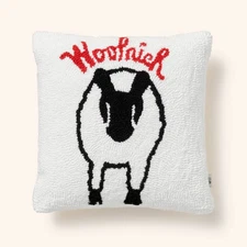 14"x14" Textured Sheep Square Toss Pillow Cream - Woolrich