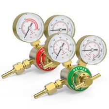 Acetylene and Oxygen Regulator, CGA540 and CGA200, Welding Gas Gauges With 9/...