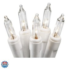 Clear 35 Count Christmas String Lights on White Wire Cord, Approved for Indo...