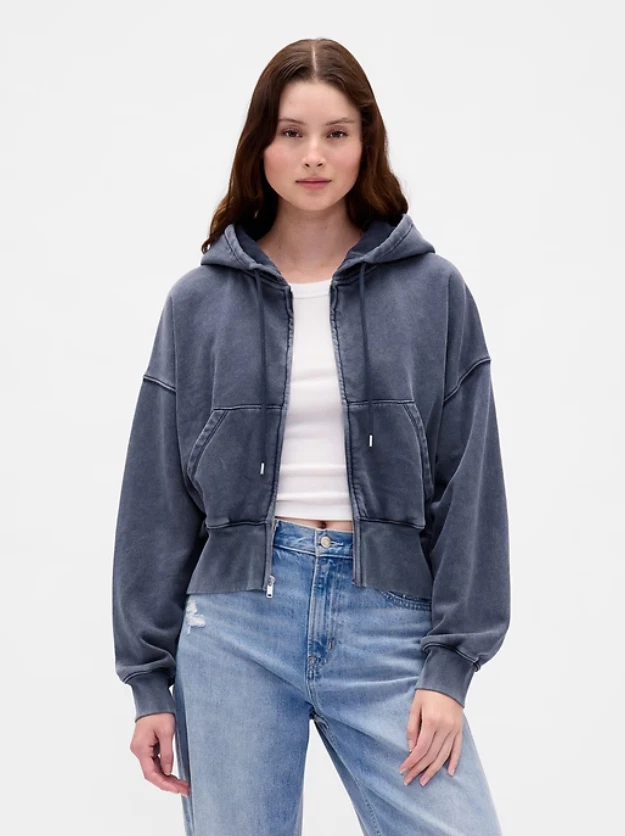 Sudadera con capucha de cuña GAP VintageSoft cremallera completa OFERTA ENVÍO GRATUITO Foto 2 de 4