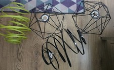 BulbGuard Lampshade 2xCageCafe & 2xCurly Wiggly Metal CeilingPendant Light Cover