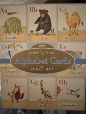 Vintage EeBoo Animal Parade Alphabet Cards - 26 8" 10" Wall Art Cards