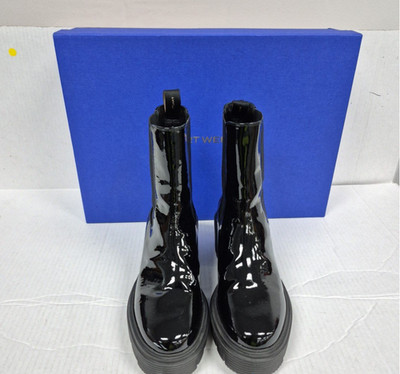 Stuart Weitzman Women's Black Patent Leather Chelsea Boots Size 37.5