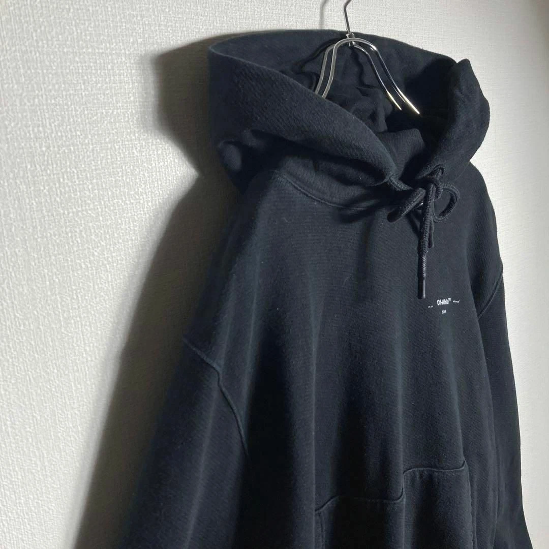 OFF WHITE Rara felpa con cappuccio pullover freccia incrociata bianca off taglia XL