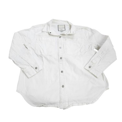 Bagatelle Collection Jacket Womens Medium White Denim Snap Front Pockets Casual