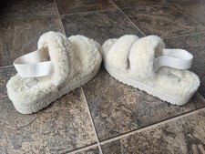 UGG Oh Fluffita Slingback Platform Slippers- Cream/Natural, Women  s Size 9