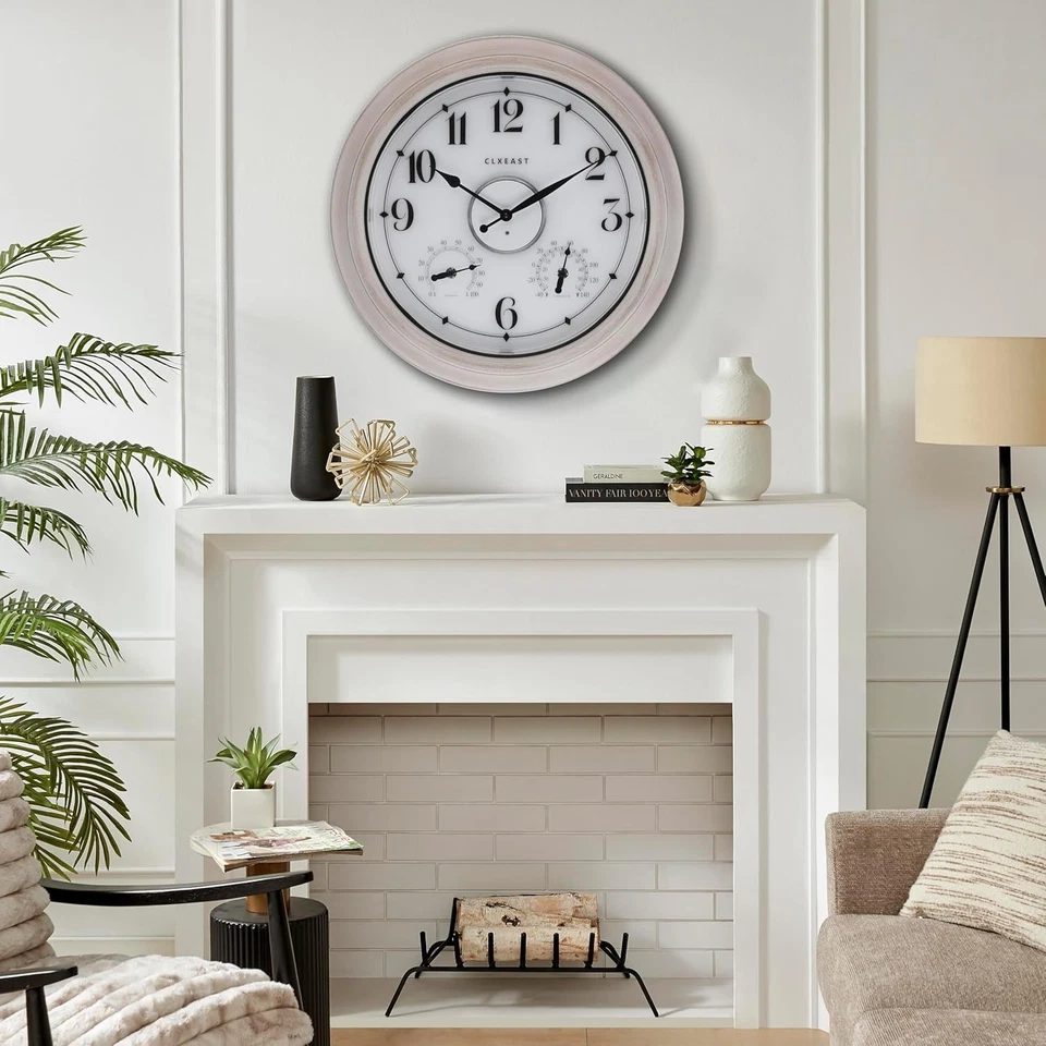 18 Inch Illuminated Outdoor Clock with Temperature & Humidity - Farmhouse Charm - Image 4 of 4