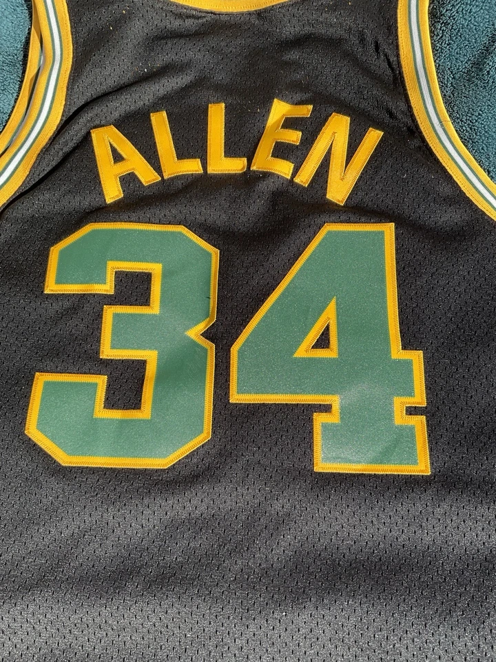 Camiseta deportiva para hombre Nike Seattle Supersonics Ray Allen #34 negra vintage talla XXL Nike Foto 4 de 4