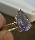 10K China: Yellow Gold Pear shaped Amethyst 8.5mmx13mm Ring Size 8.25 — photo 10