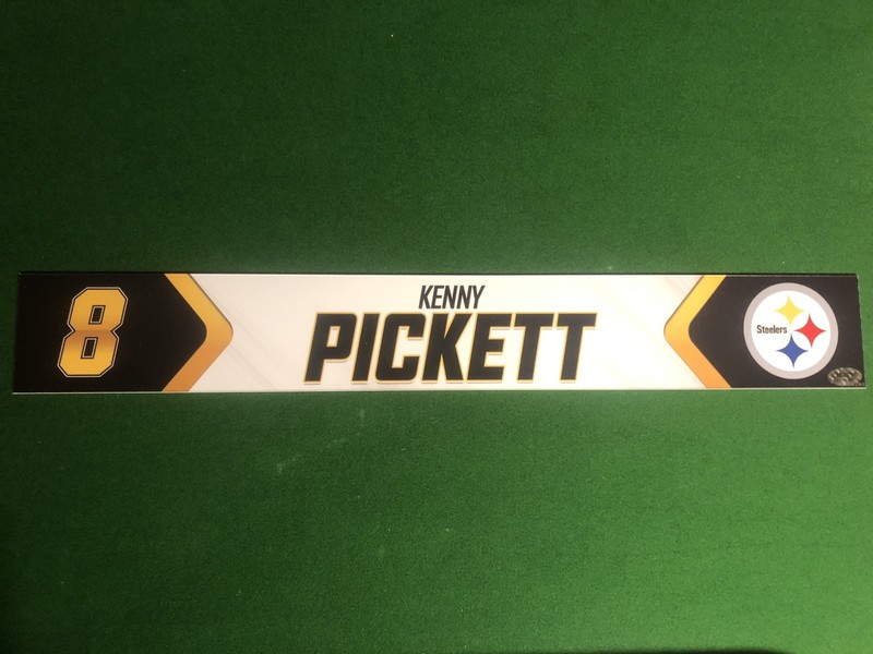 Pittsburgh Steelers Kenny Pickett Game Used Locker Nameplate 9/18/23 Pitt