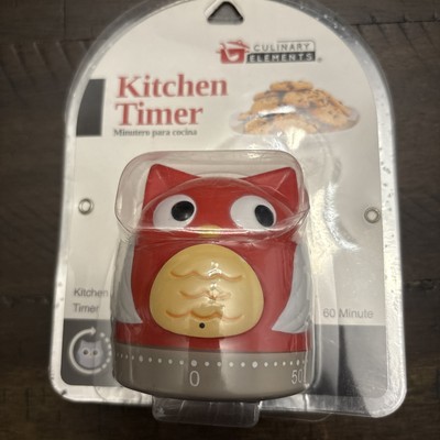 Culinary Elements Red Owl Bird 60 Minute Kitchen Timer
