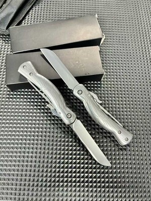 1PC Eagle-owl Pocket Folding Knife 440C Mirror Finish Blade Full Steel Handle