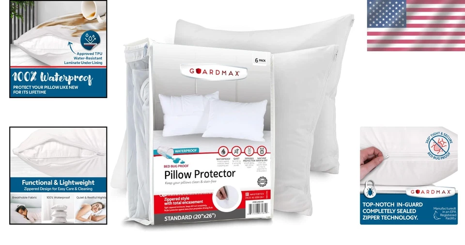 Noiseless Waterproof Pillow Cases - Protects from Moisture - Image 2 of 4