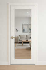 Wickes Tobago White Primed Internal Glazed Door Toughened Clear Glass 35mm
