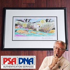 CHARLES SCHULZ * LTD ED Lithograph "MONGOOSE" Autograph GOLF Print SIGNED  * PSA