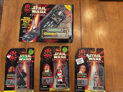 STAR WARS Episode I COMMTECH Reader + Darth Maul + Anakin Skywalker + Obi-Wan Ke