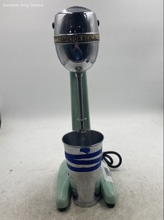 Vintage Hamilton Beach Green Silver Portable Corded Electric Milkshake Mixer