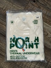 Vintage 70s NOS Waffle Knit Thermal Long Sleeve Shirt Made In USA Size 2XL XXL