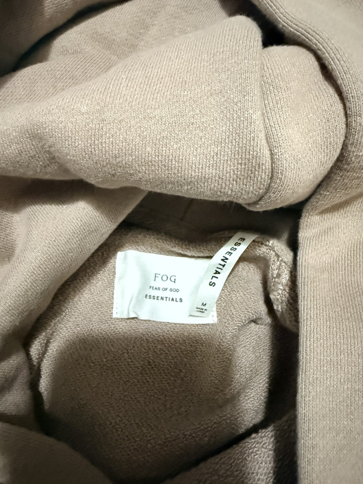 Fear of God Essentials Pullover Hoodie, Stucco Men’s Size M  thumbnail 3