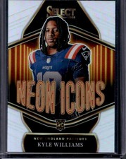 2025 Panini Select Kyle Williams Neon Icons RC Silver Prizm Rookie #17 Patriots