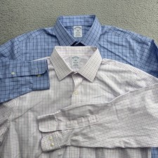 2 TWO BROOKS BROTHERS Dress Shirt Mens 16 32/33 Non Iron Cotton Original