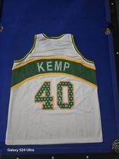 Shawn Kemp Signed Seattle Supersonics Custom Pot Weed Jersey Beckett BAS COA
