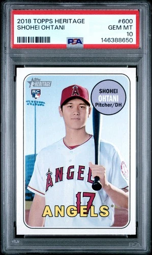 146388650 Shohei Ohtani 2018 Topps Heritage #600 Rookie RC PSA 10