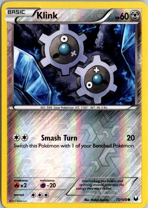 KLINK 75/108 COMMON DARK EXPLORERS POKEMON REVERSE HOLO LP