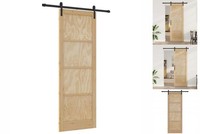SchiebetüR Natur 83X232 Cm Massives Kiefernholz Inkl. Schienen & Rollen