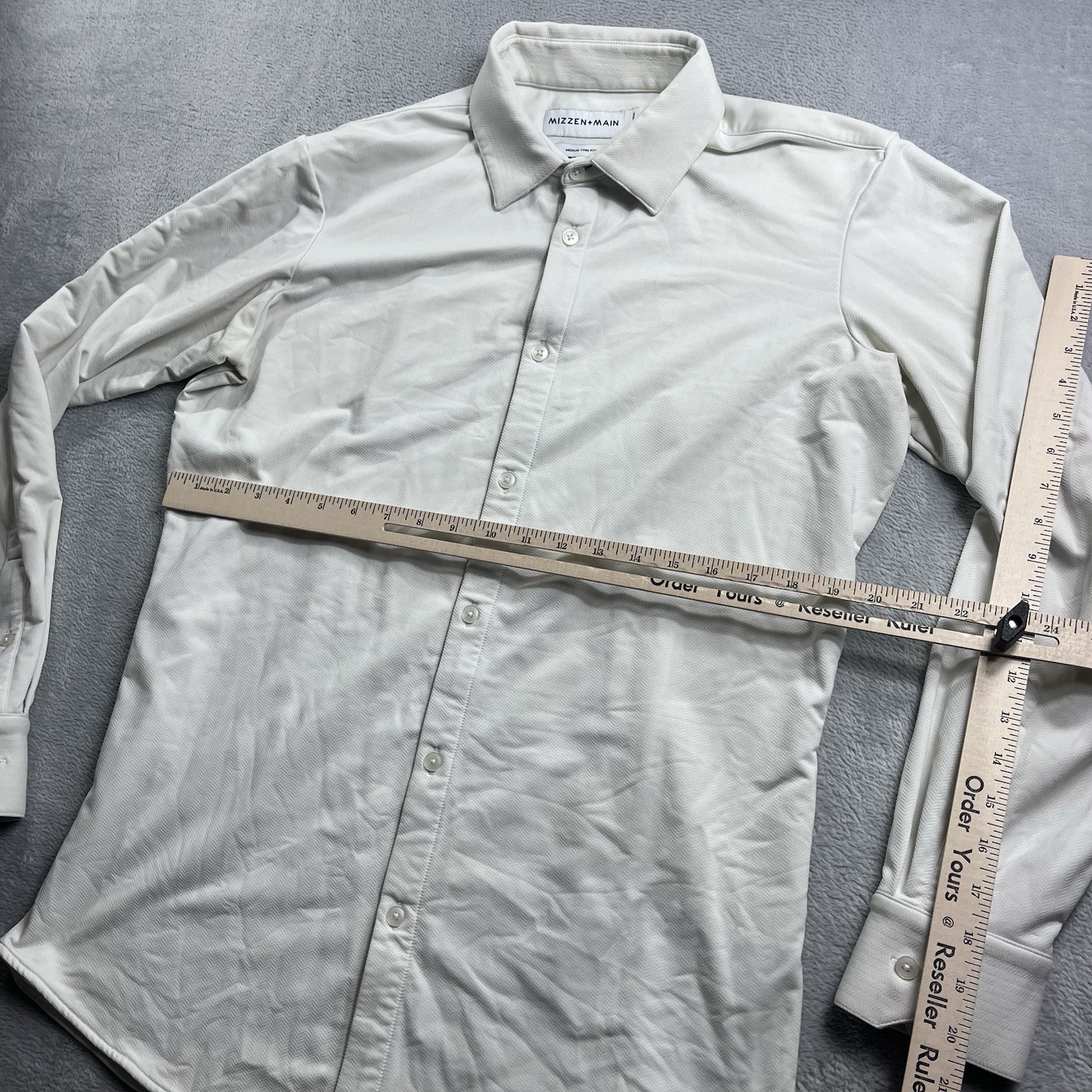 Mizzen+Main Solid White Button Down Performance M… - image 4