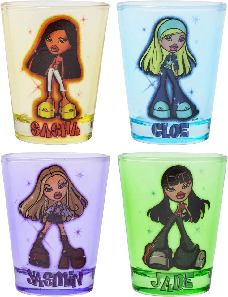 Bratz Sparkle Mini Glass Set - 1.5oz Featuring Yasmin, Cloe, Sasha & Jade - Image 3 of 4