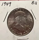 1949 50C Franklin Half Dollar. BU. Silver