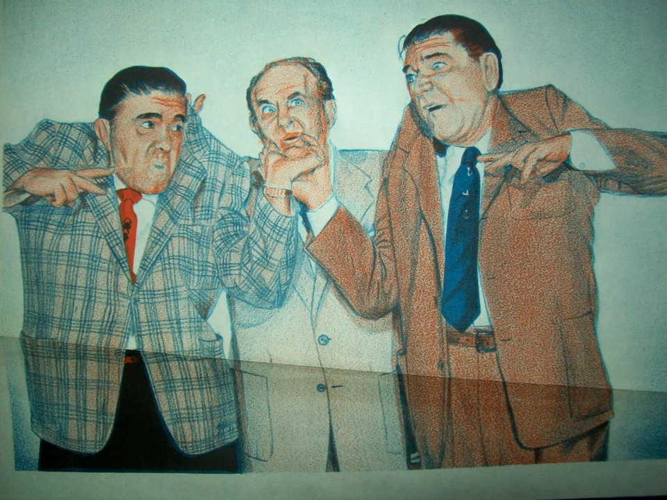 Rare Original 1950s Three Stooges Movie Poster with Shemp as the "Third Stooge" - Image 3 of 4